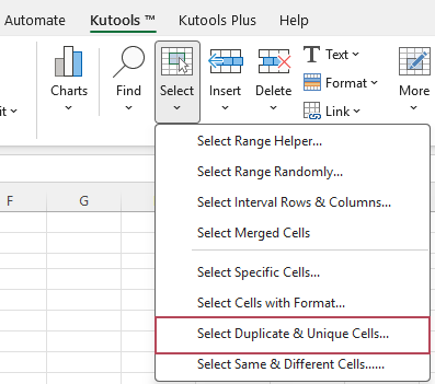 Select Duplicate & Unique Cells