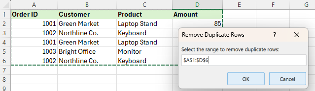 Select the range
