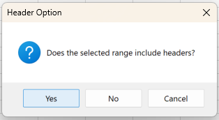 Choose Yes or No