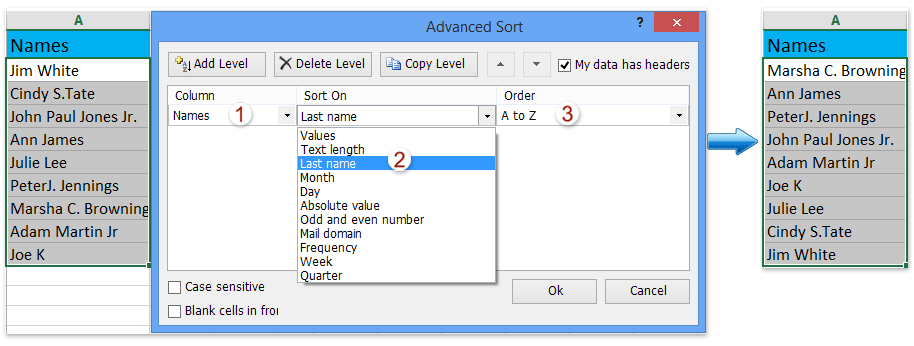 Sort length. Сортировать по фамилии в excel.