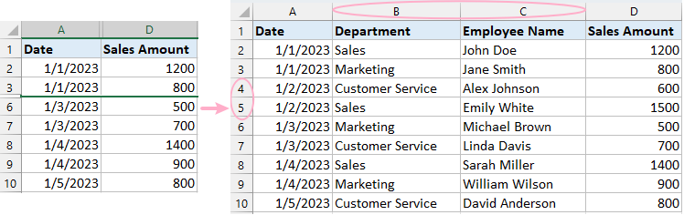 doc expand columns 1 1