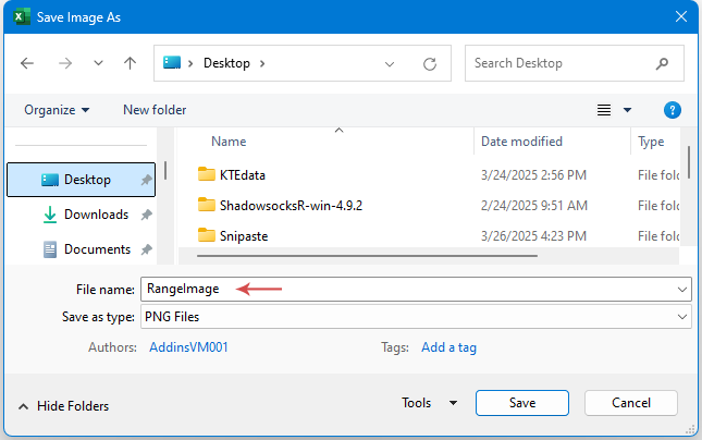 specify a name for the file