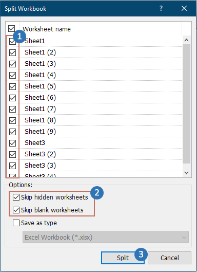 screenshot of saving sheets as new workbook with Kutools for Excel 1