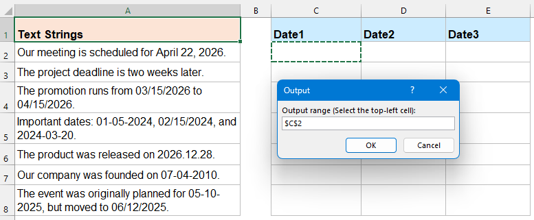 select a cell to put the result