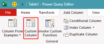 Add a custom column in Power Query