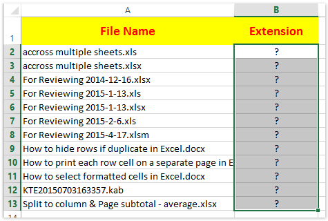 Excelでファイル名から拡張子を抽出する方法は