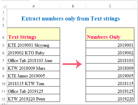 doc extract numbers only 1