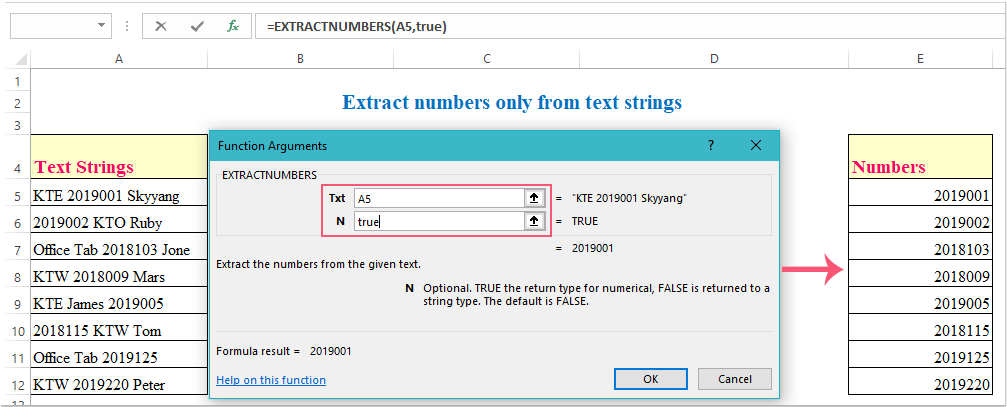 doc extract numbers only 14