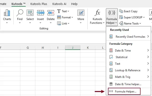 enale the formula helper