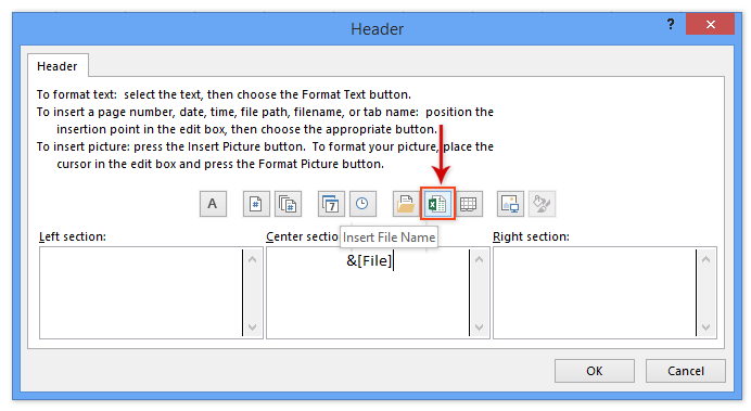 add footer in excel 2016