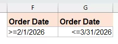  Create a criteria range