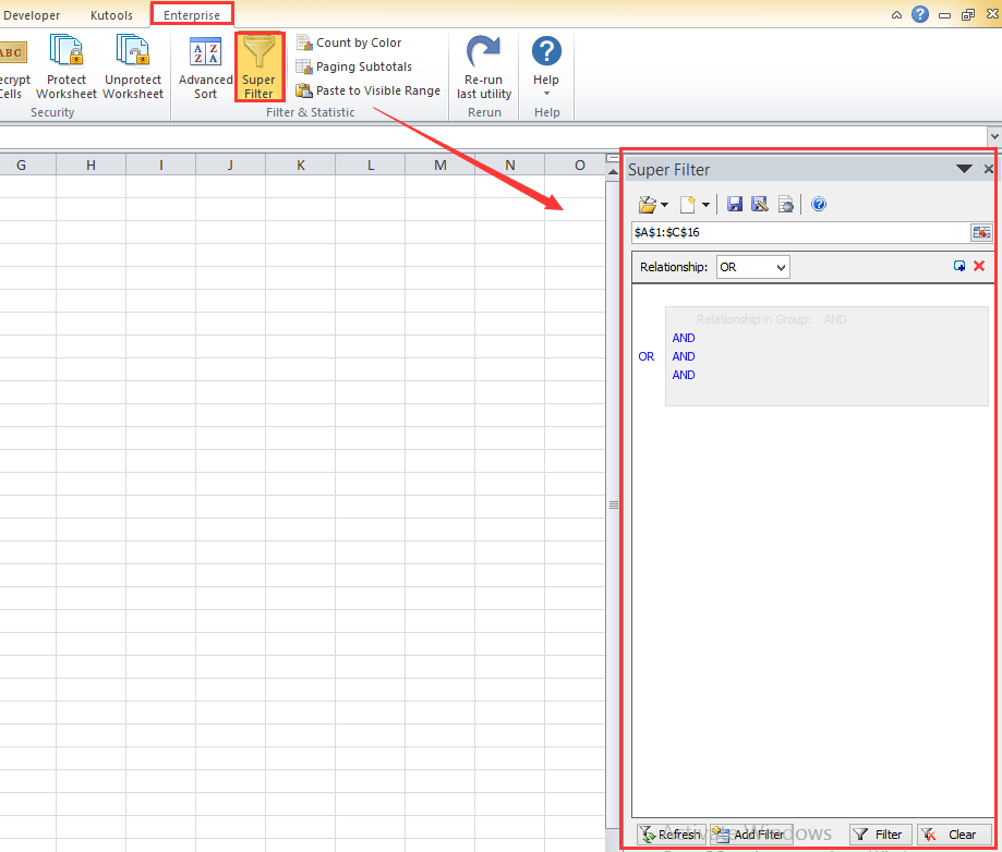 How to filter with multiple criteria or wildcard in Excel?