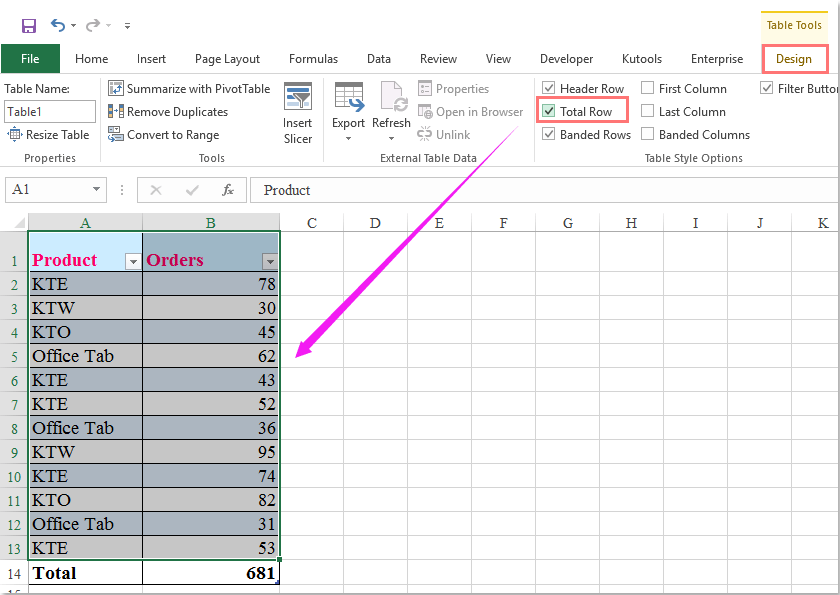 How to filter data exclude bottom total row in Excel