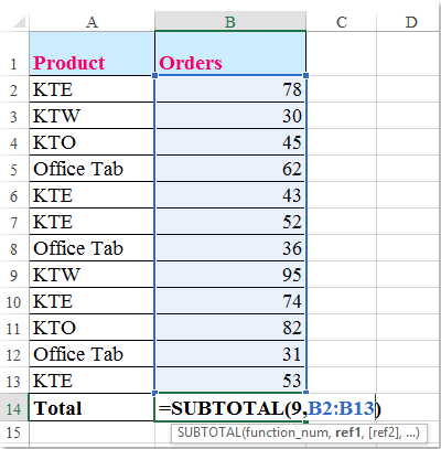 doc filter exclude total row 5