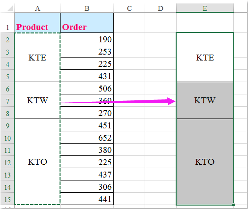 doc ֆիլտրը միավորված է 2 բջիջին