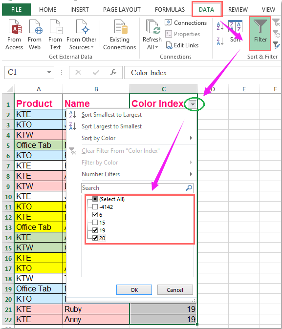 여러 색상으로 문서 필터 3