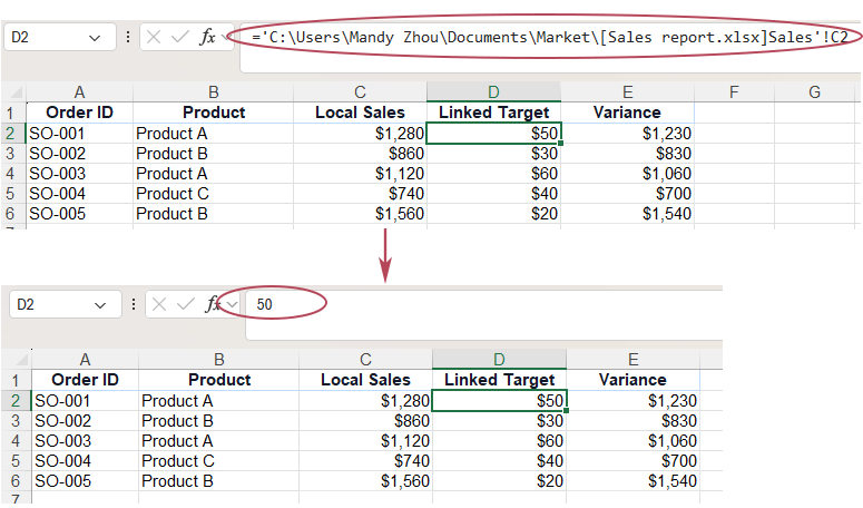 The selected broken workbook link is removed