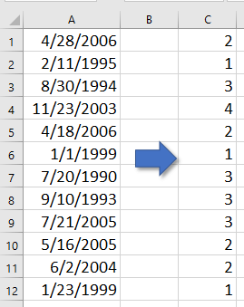 doc encontrar trimestre a partir da data 1