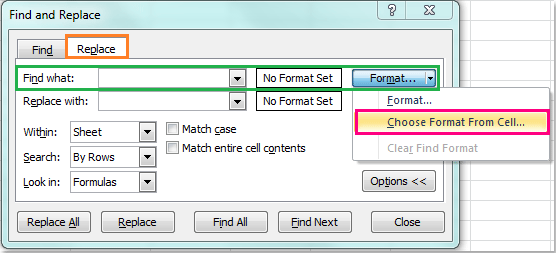 find and replace for excel on mac