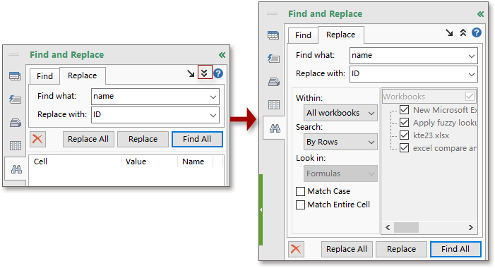 kutools excel replace multiple values