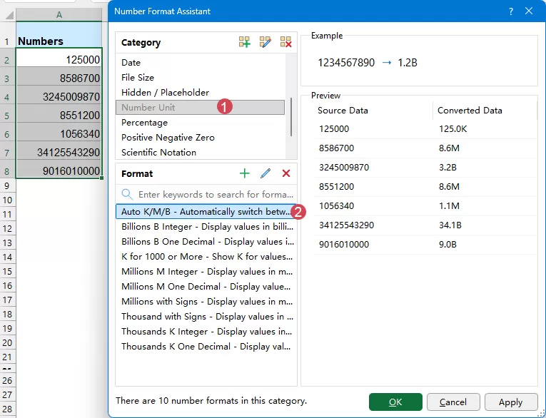 set options in the kutools feature
