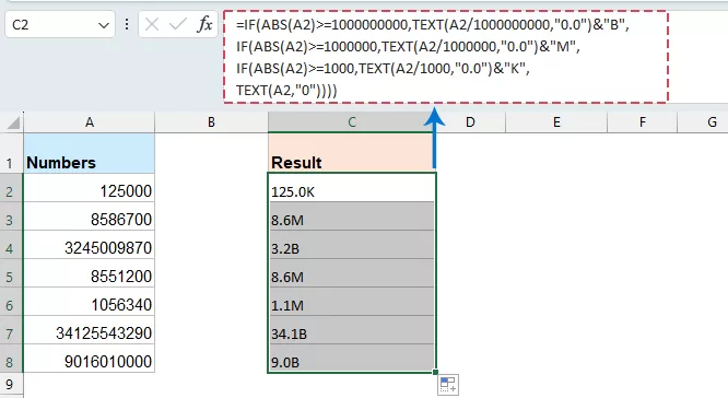 Use a Formula to Display K, M, or B Automatically