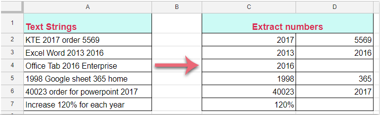 How To Extract Numbers Only From Text Strings In Google Sheet