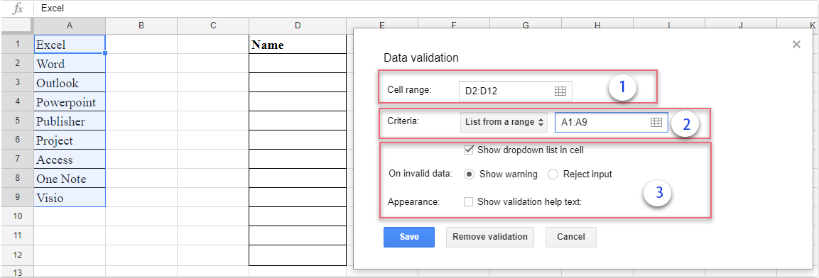 how to add drop down list in google sheets