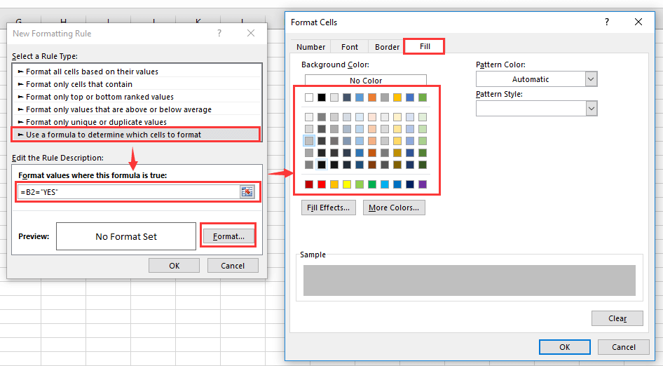 doc grey out cells based on choice 3