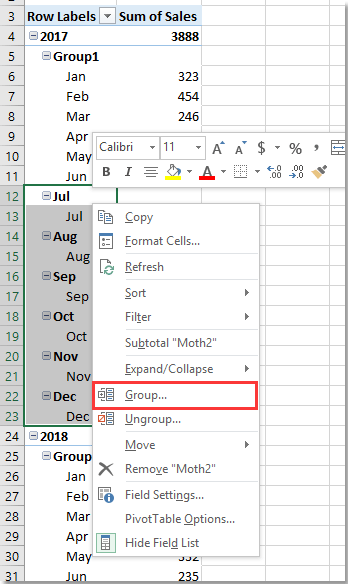 doc group by half a year pivottable 6