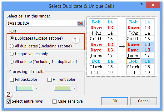 Remove duplicates excel.