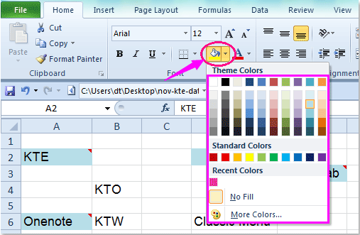文檔顏色註釋單元格 1