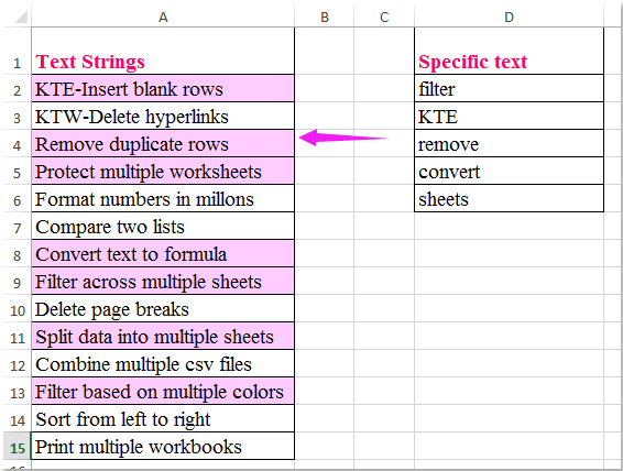 o destaque do doc contém quaisquer palavras 5