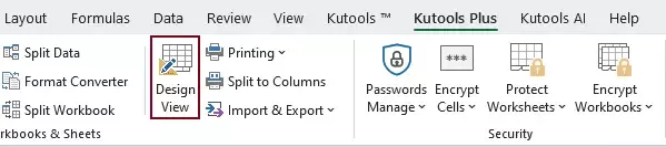 enable design view in Kutools