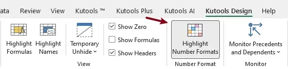turn on highlight number formats