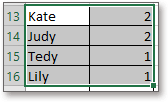 doc kutools select same duplicate cells 7