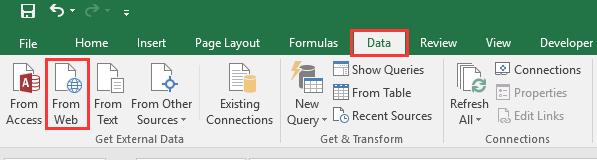 Excel website link not working