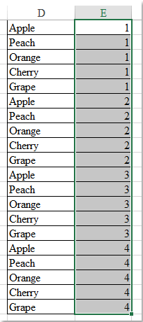 doc increment x rows 1