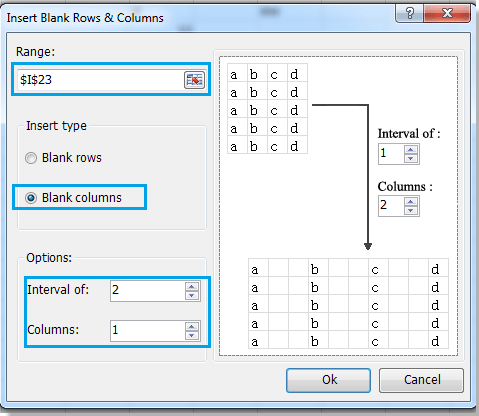 How to quickly insert a blank column between every other column in Excel?