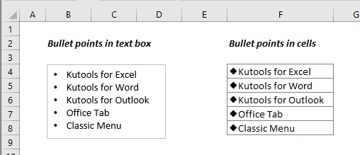 control command for bullet point in word