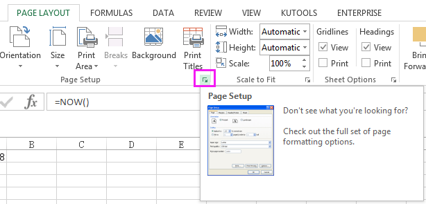 how to enter function to insert current date in excel