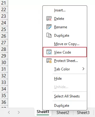 choose View Code from the context menu