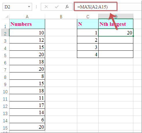 find enter key in excel