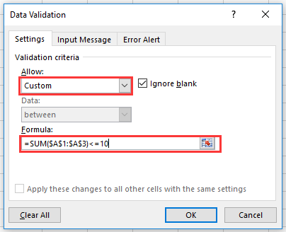 doc limit calculated cell 3