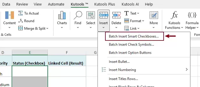 enable the batch insert smart checkboxes feature