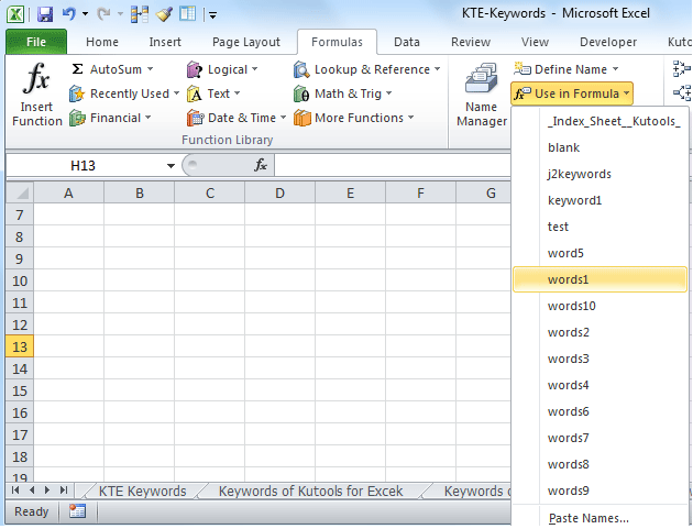 named range on mac for excel