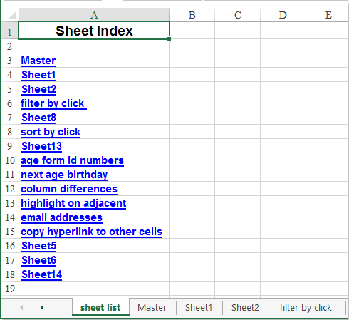 doc list visible sheets 5