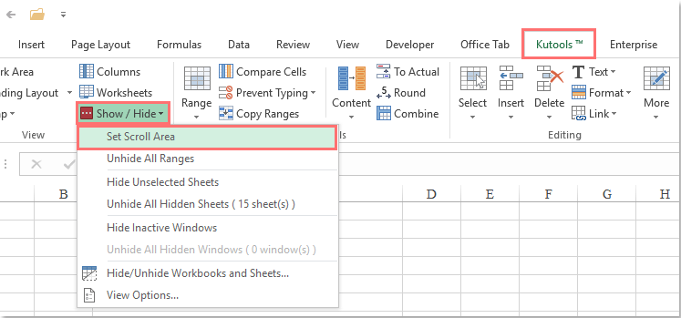 How to lock screen to prevent scrolling in Excel worksheet?