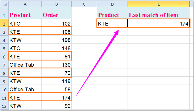 how-to-vlookup-the-last-or-first-matching-value-in-excel