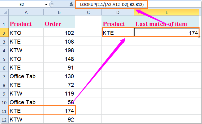 how-to-vlookup-the-last-or-first-matching-value-in-excel